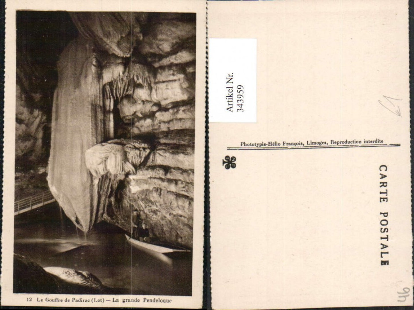 343959,Midi-Pyrenees Lot Le Gouffre de Padirac Grotte La grande Pendeloque