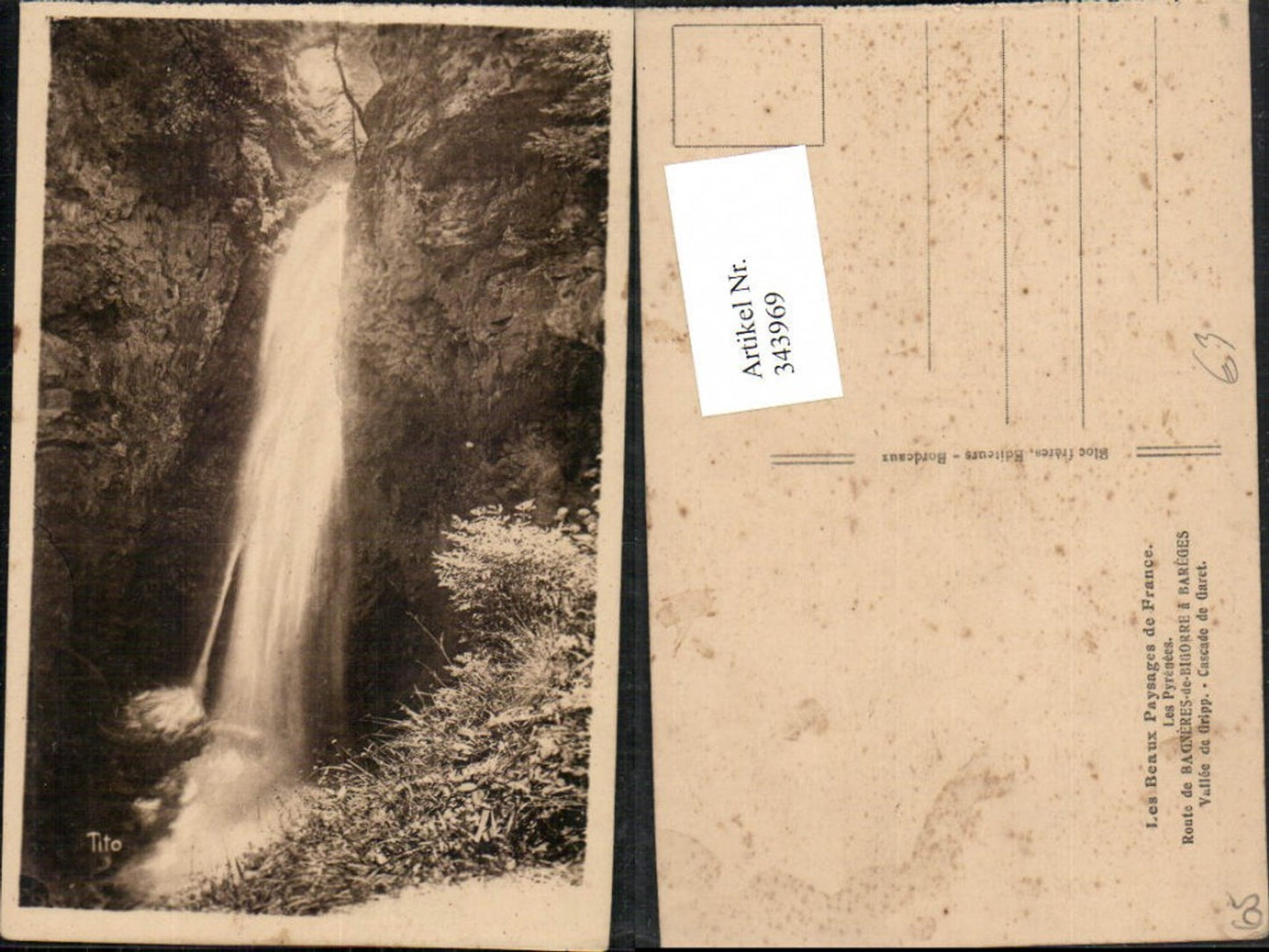 343969,Midi-Pyrenees Hautes-Pyrenees Bagneres-de-Bigorre Cascade de Garet Wasserfall