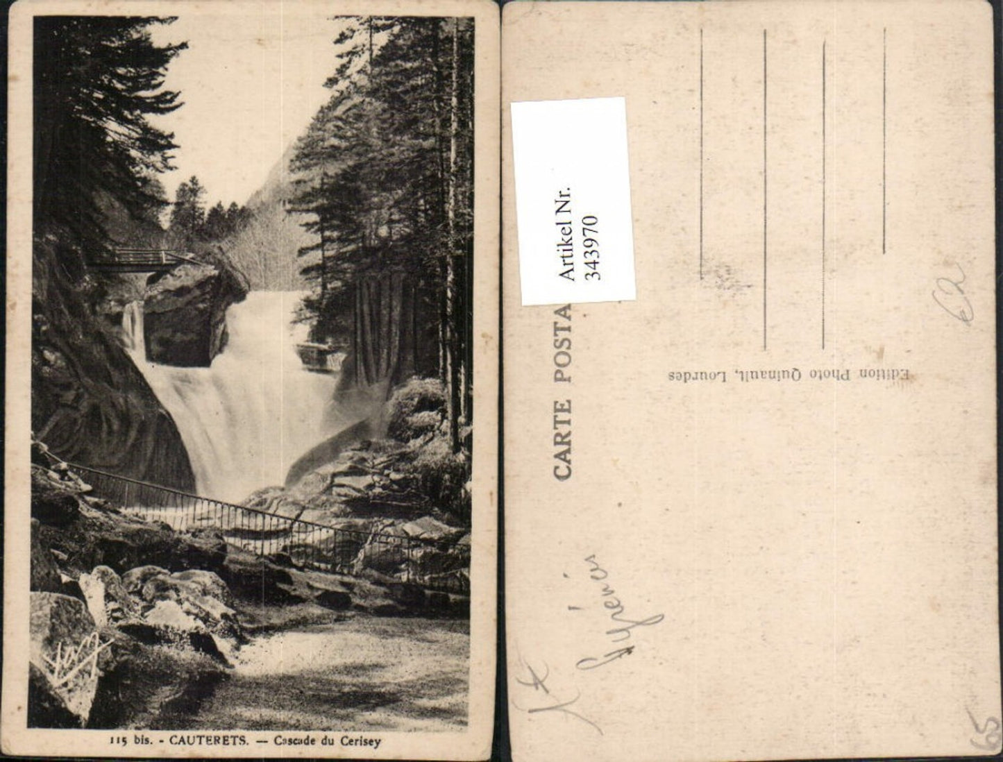 343970,Midi-Pyrenees Hautes-Pyrenees Cauterets Cascade du Cerisey Wasserfall