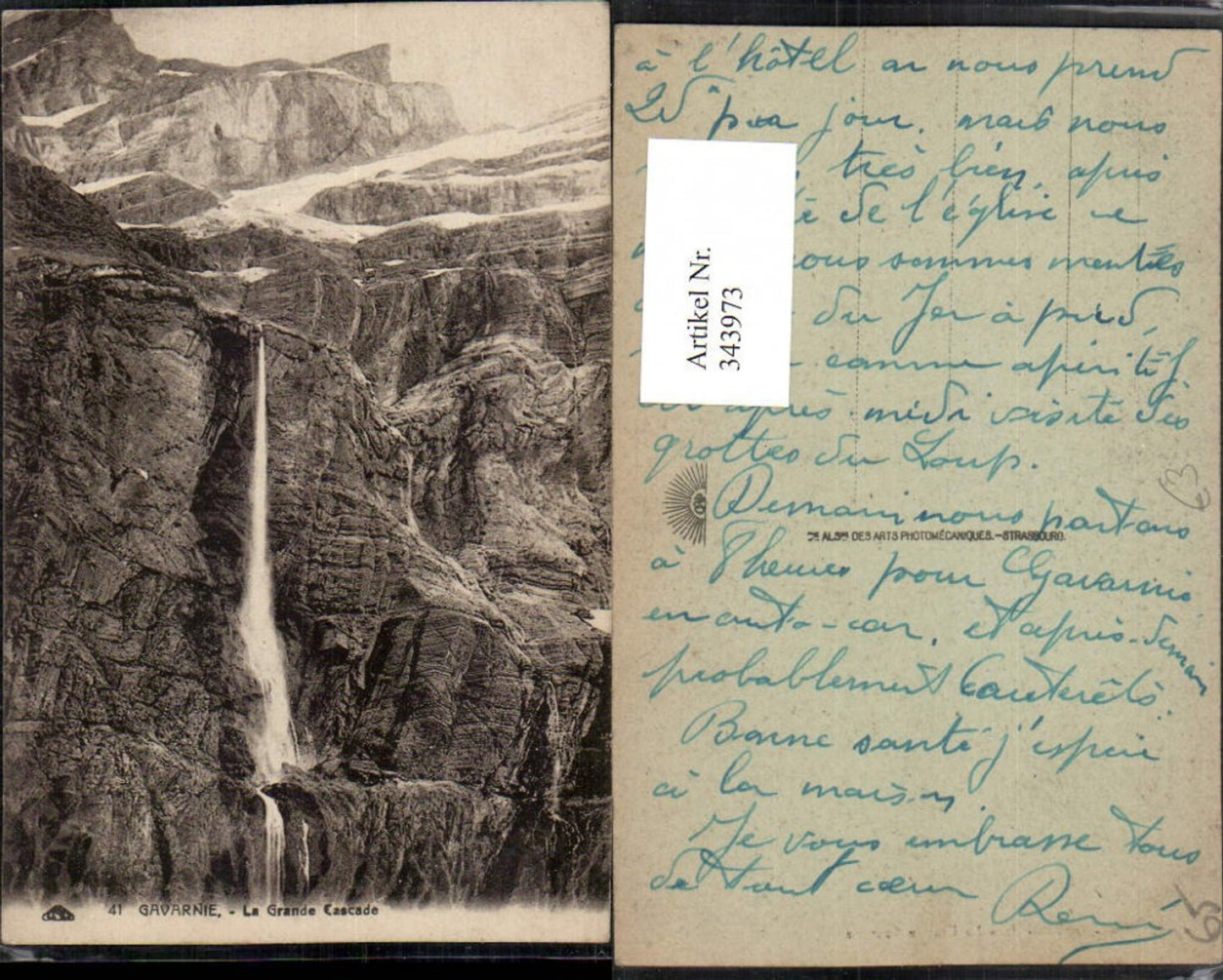 343973,Midi-Pyrenees Hautes-Pyrenees Gavarnie La Grande Cascade Wasserfall Bergkulisse
