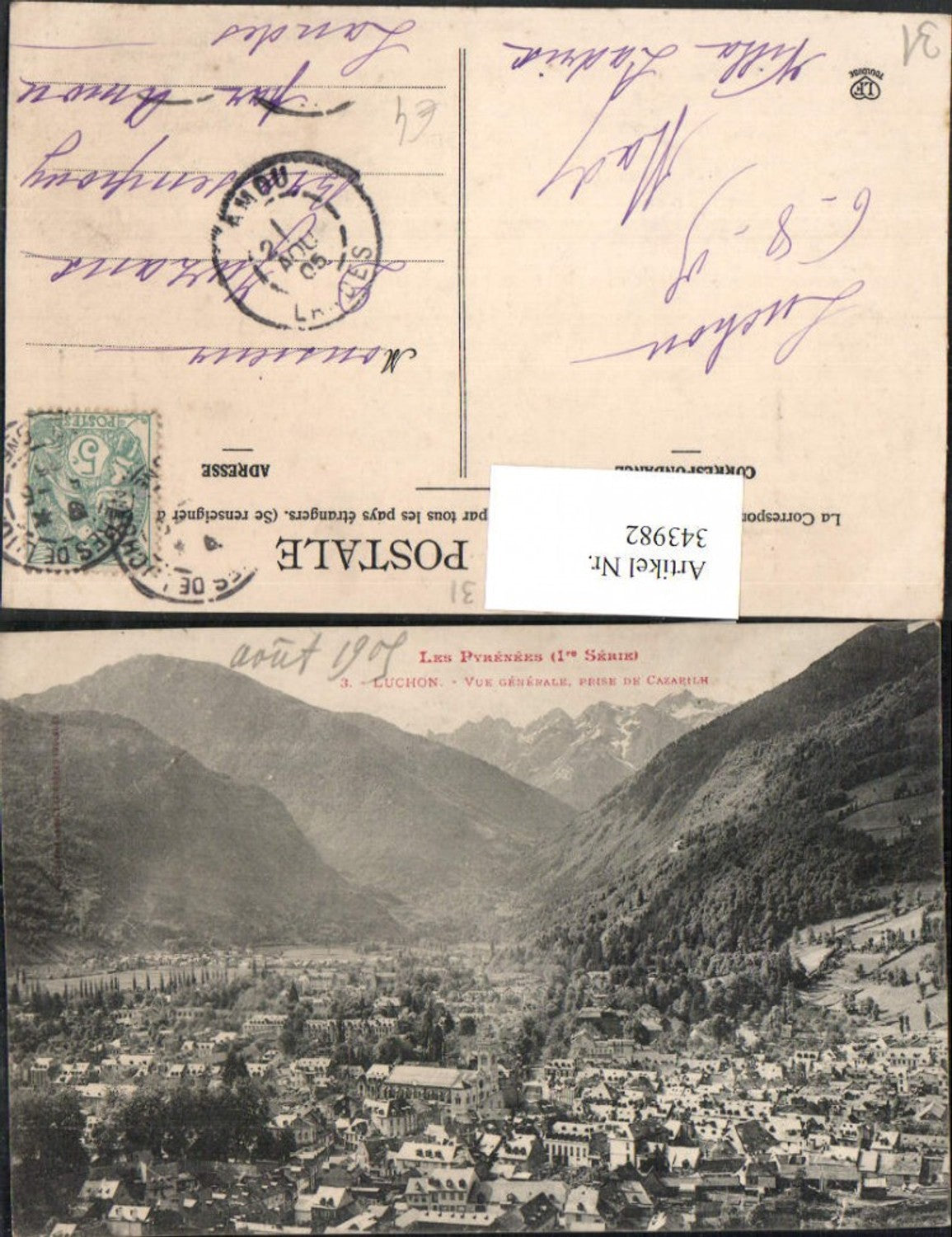 343982,Midi-Pyrenees Haute-Garonne Luchon Vue Generale Totale Bergkulisse