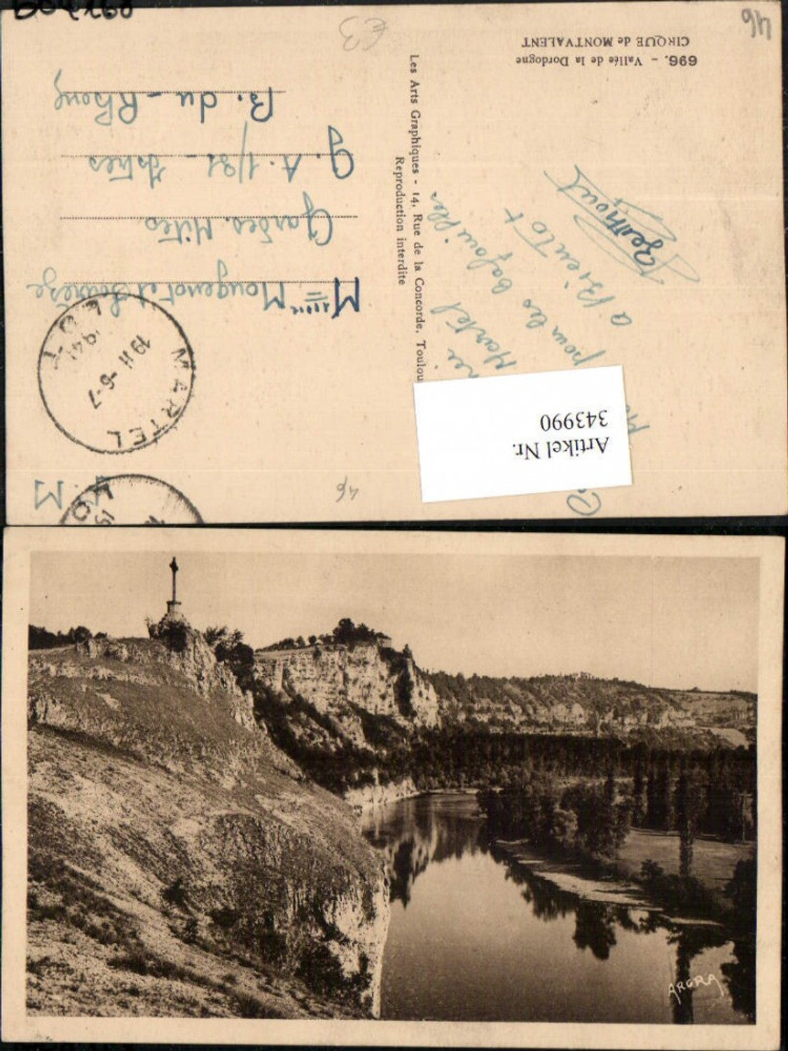 343990,Midi-Pyrenees Lot Vallee de la Dordogne Cirque de Montvalent Fluss Kreuz