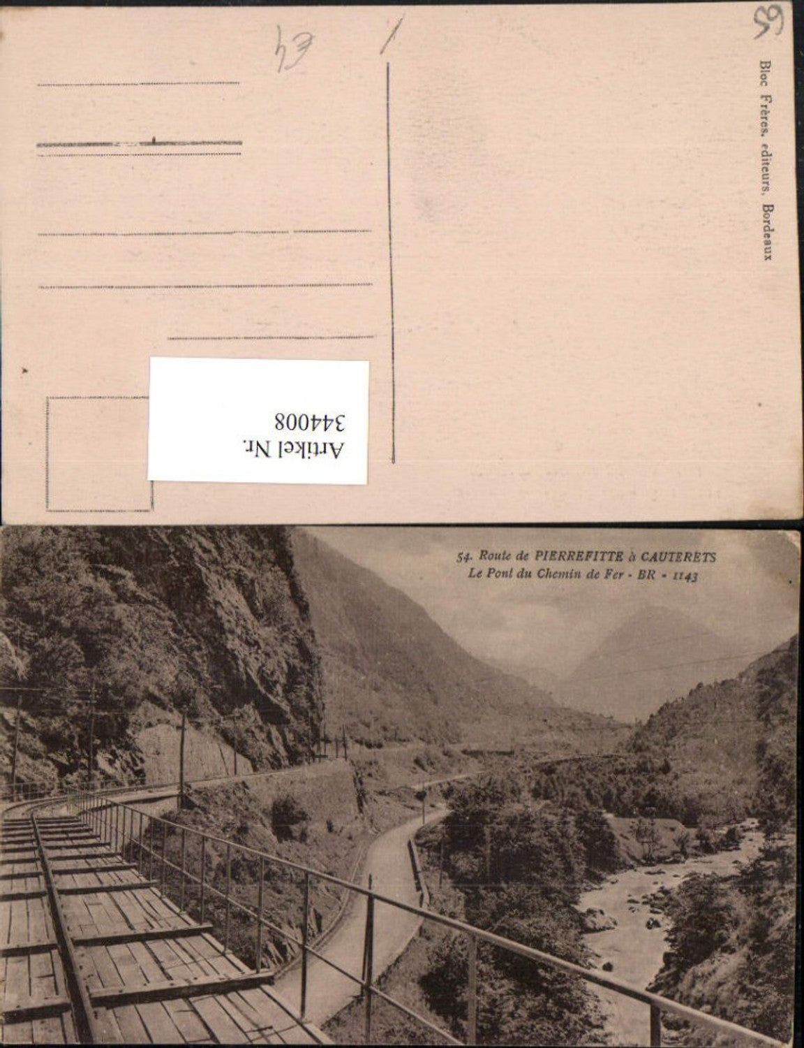 344008,Midi-Pyrenees Hautes-Pyrenees Pierrefitte a Cauterets Pont du Chemin de Fer Brücke