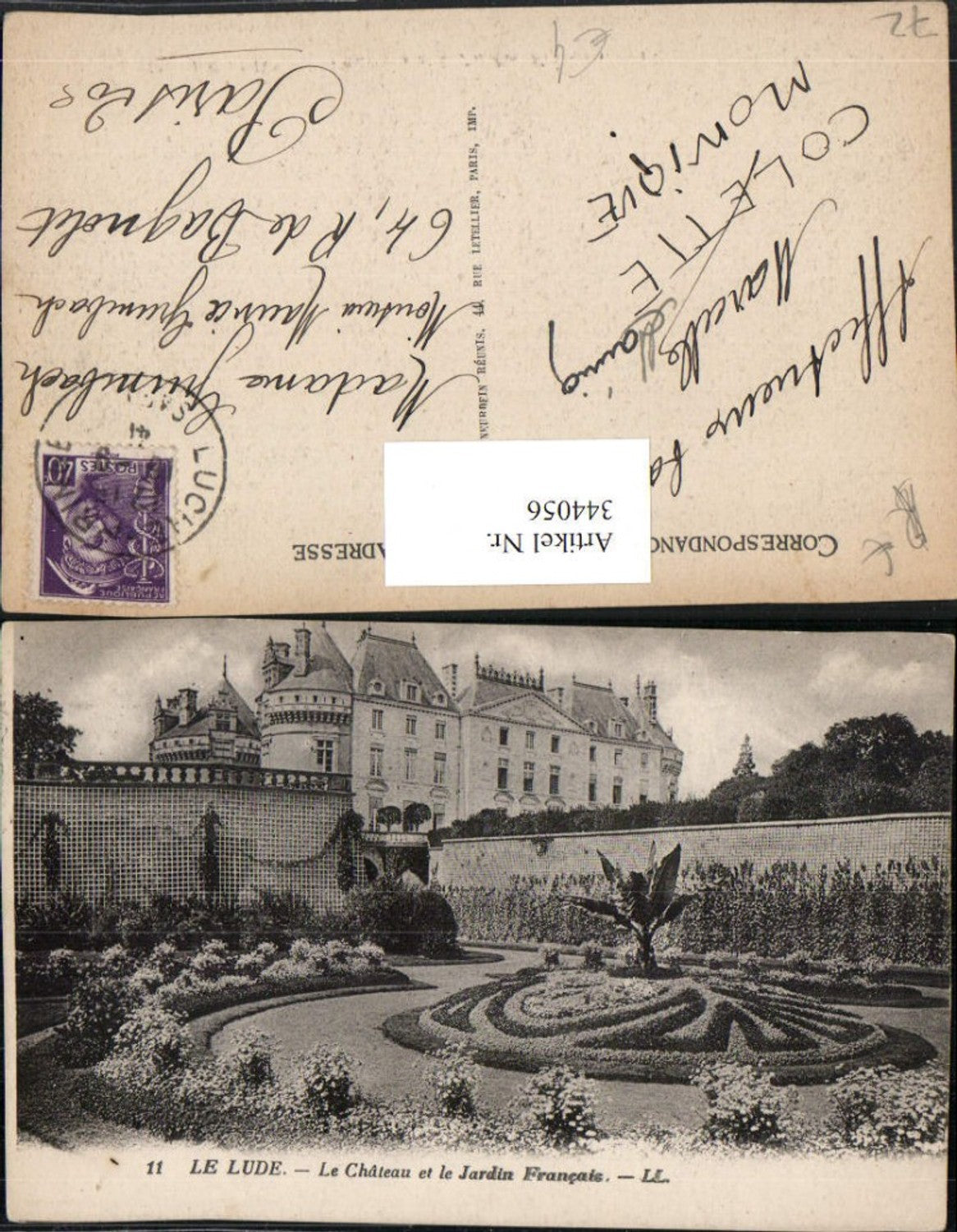 344056,Pays de la Loire Sarthe Le Lude Le Chateau et le Jardin Francais Schloss Garten
