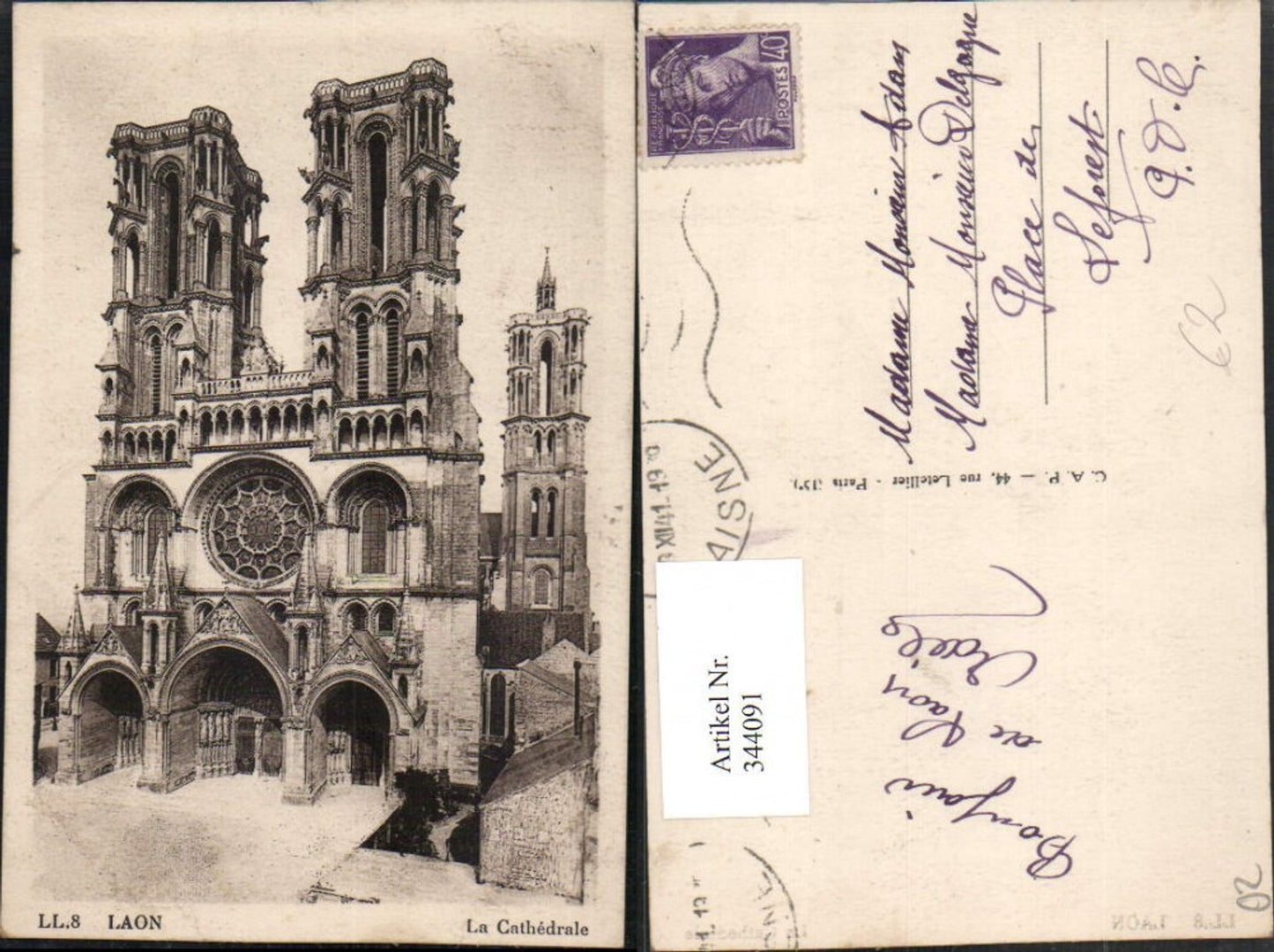 344091,Picardie Aisne Laon La Cathedrale Kirche