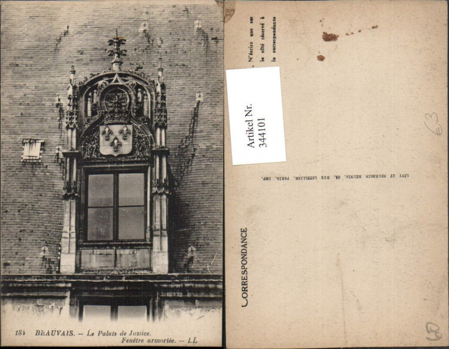 344101,Picardie Oise Beauvais La Palais de Justice Fenetre armoriee Justizpalast Fenster