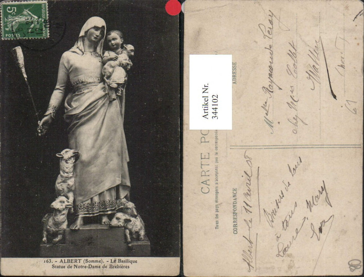 344102,Picardie Somme Albert Basilique Statue de Notre-Dame de Brebieres Virgin Mary statue