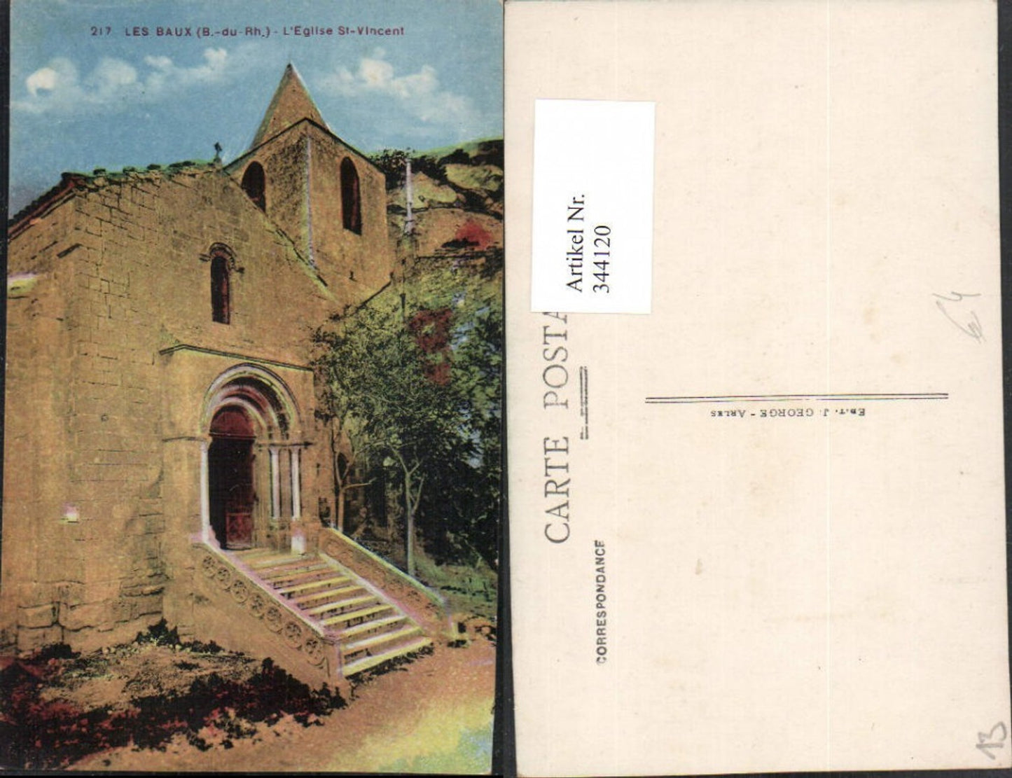 344120,Provence-Alpes-Cote-Azur Bouches-de-Rhone Les Baux Eglise St-Vincent Kirche