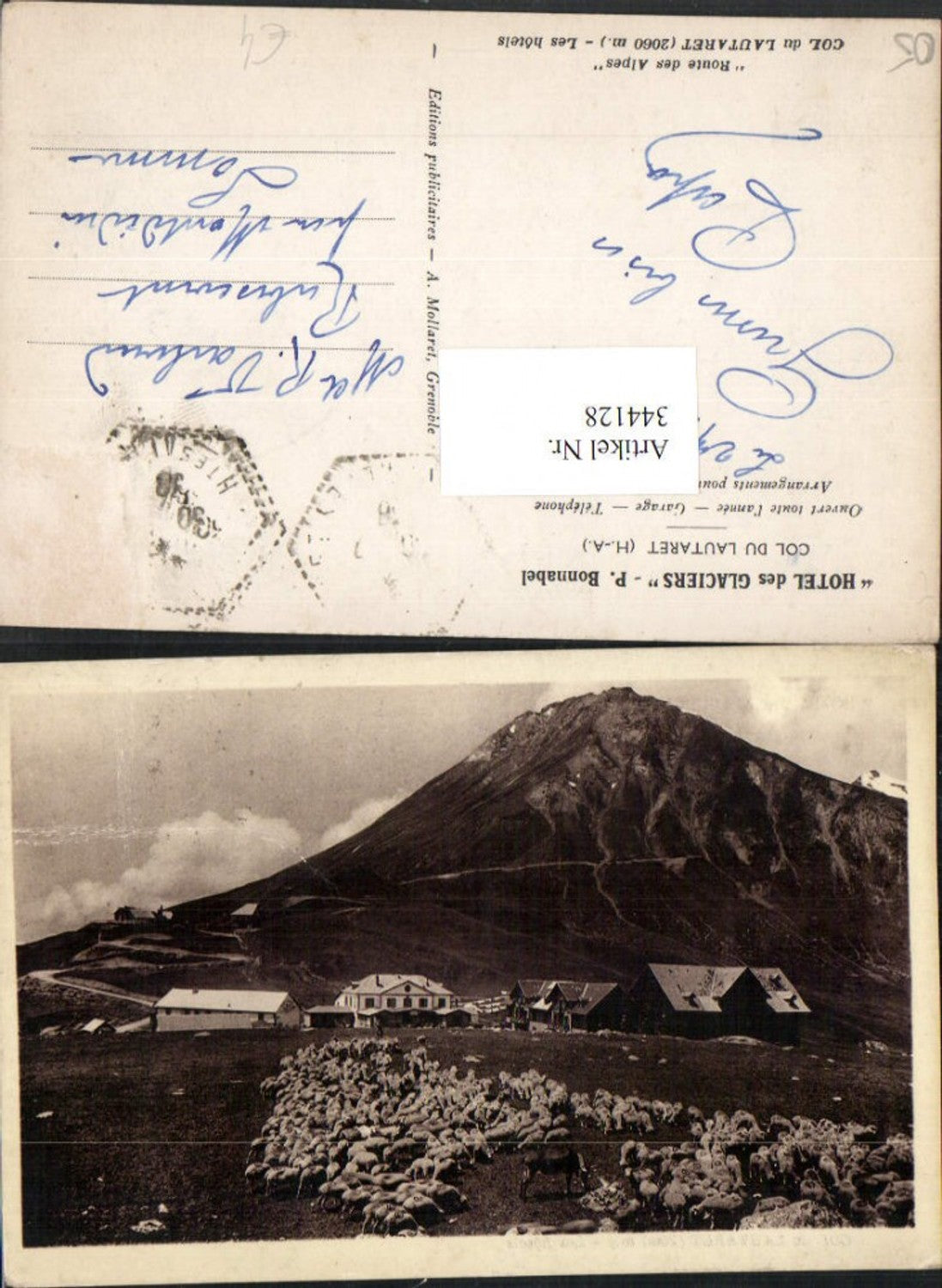 344128,Provence-Alpes-Cote-Azur Hautes-Alpes Col du Lautaret Bergpass Bergkulisse