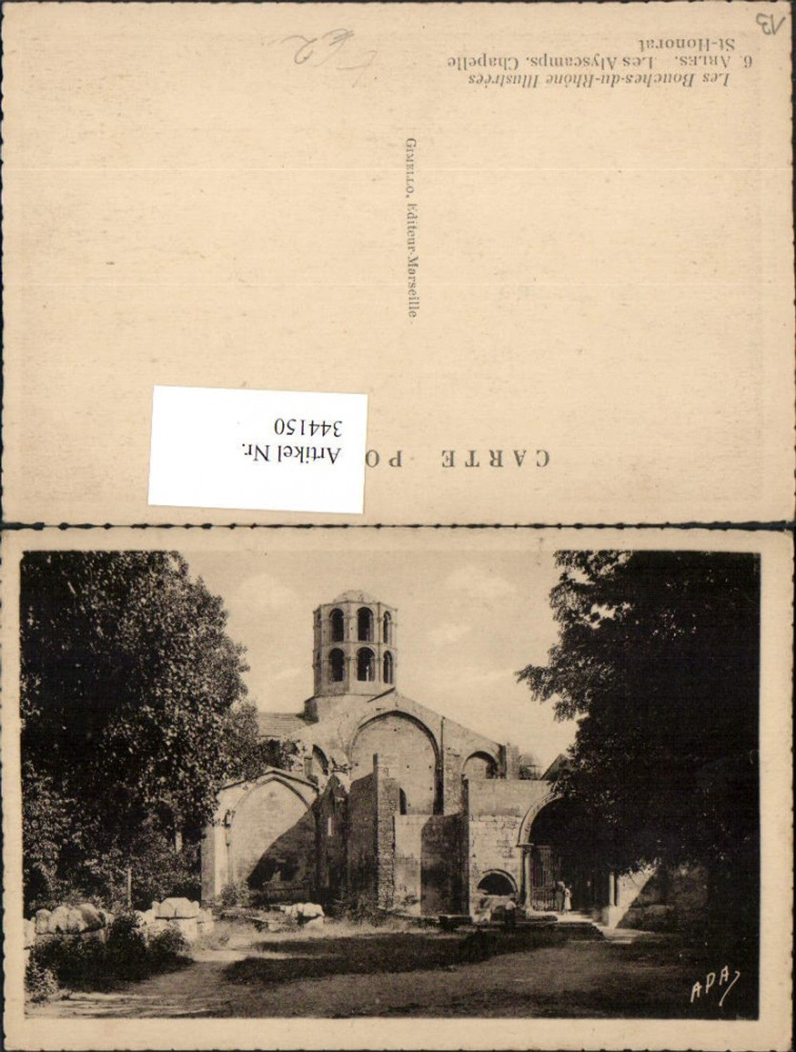 344150,Provence-Alpes-Cote-Azur Bouches-de-Rhone Arles Les Alyscamps Chapelle St-Honorat