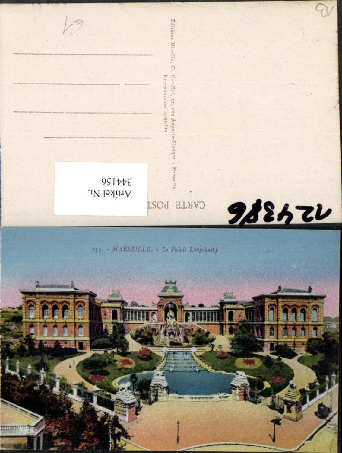 344156,Provence-Alpes-Cote-Azur Bouches-de-Rhone Marseille Le Palais Longchamp