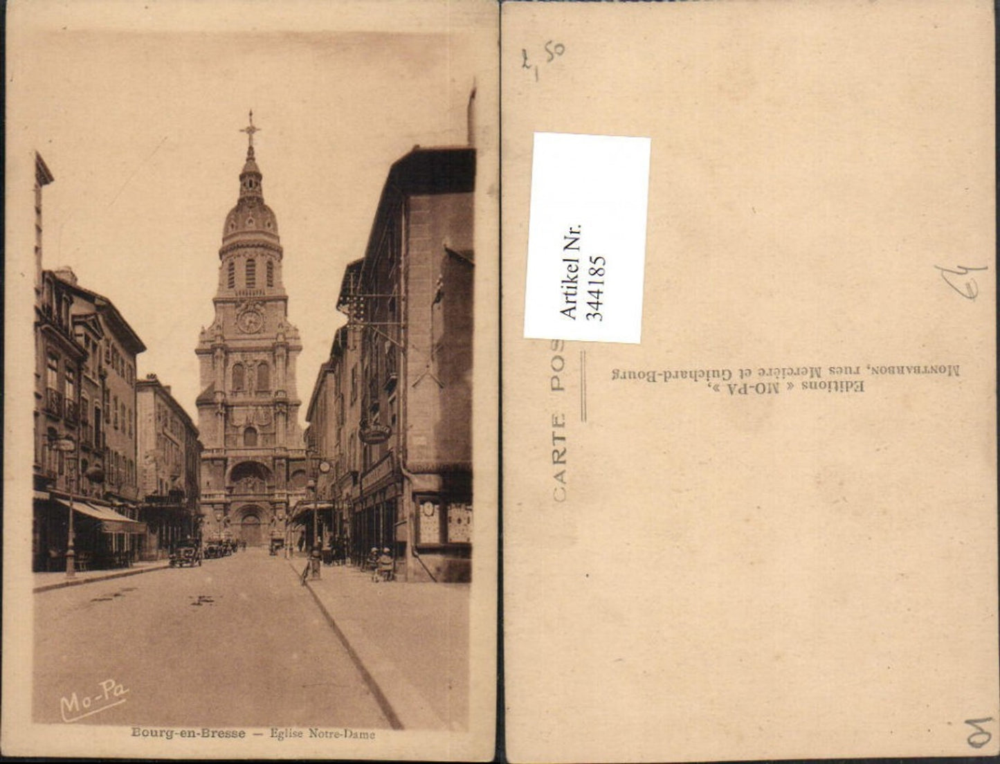 344185,Rhone-Alpes Ain Bourg-en-Bresse Eglise Notre-Dame Kirche Straßenansicht