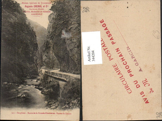 344204,Rhone-Alpes Isere Dauphine Route de la Grande Chartreuse Entree du Desert