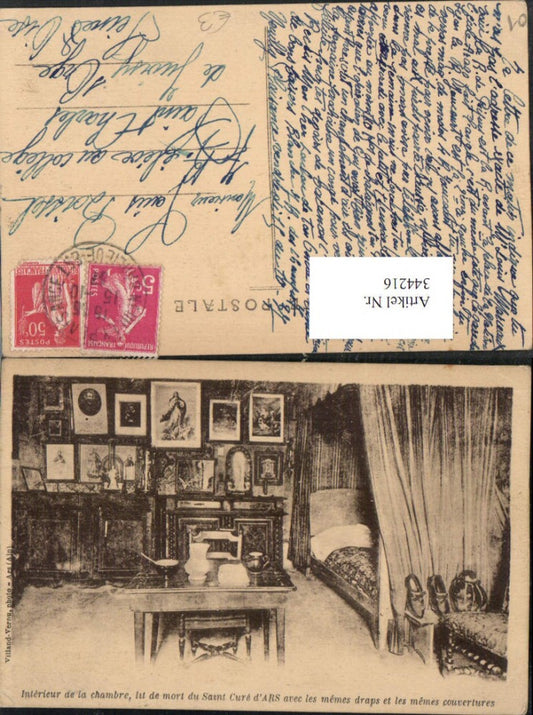 344216,Rhone-Alpes Ain Ars Interieur de la chambre de mort du Sant Cure Schlafzimmer