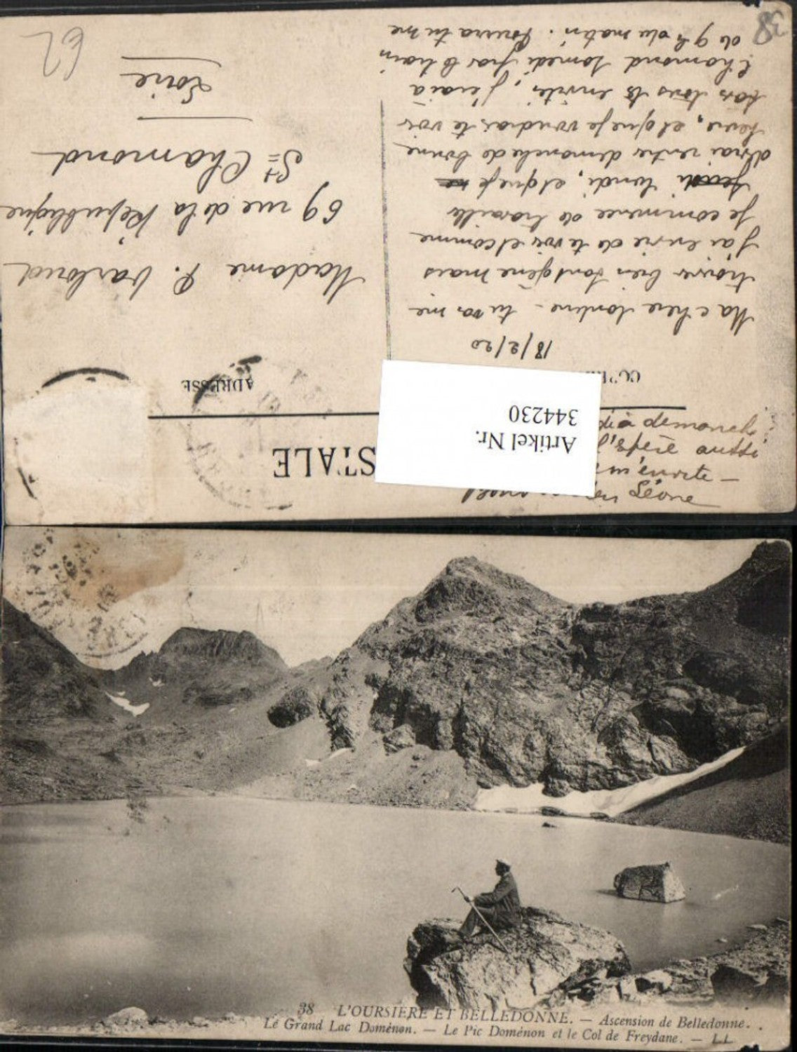 344230,Rhone-Alpes Isere Belledonne Le Grand Lac Domenon Pic et le Col de Freydane Bergkulisse