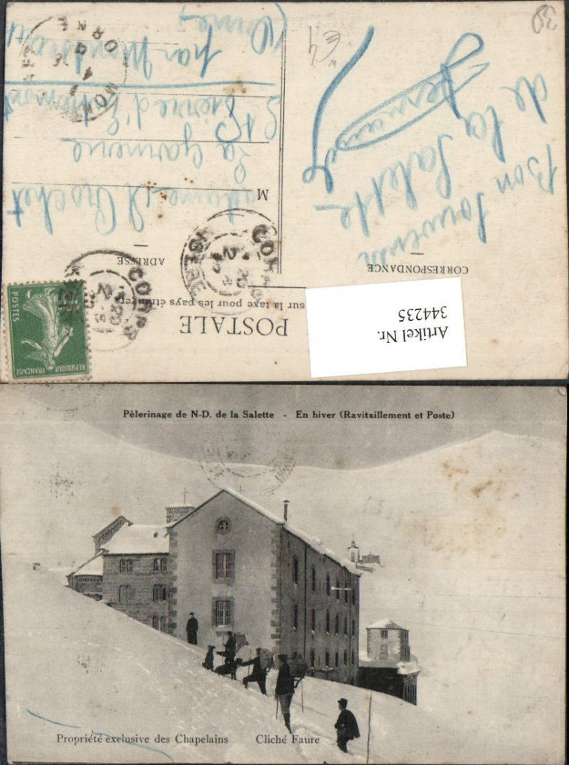 344235,Rhone-Alpes Isere Pelerinage de Notre-Dame de la Salette Bergsteiger Winterbild