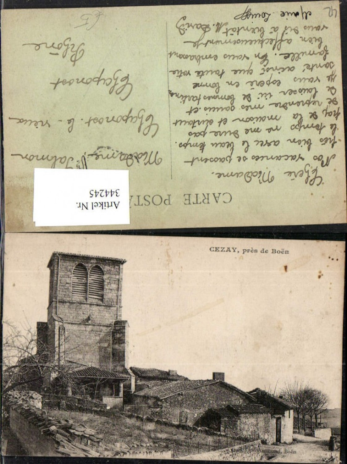 344245,Rhone-Alpes Loire Cezay pres de Boen Kirche Turm