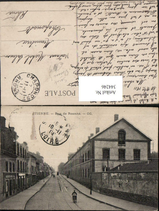 344246,Rhone-Alpes Loire Saint Etienne Rue de Roanne Straßenansicht