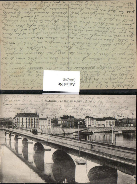 344248,Rhone-Alpes Loire Roanne Le Pont sur la Loire Brücke