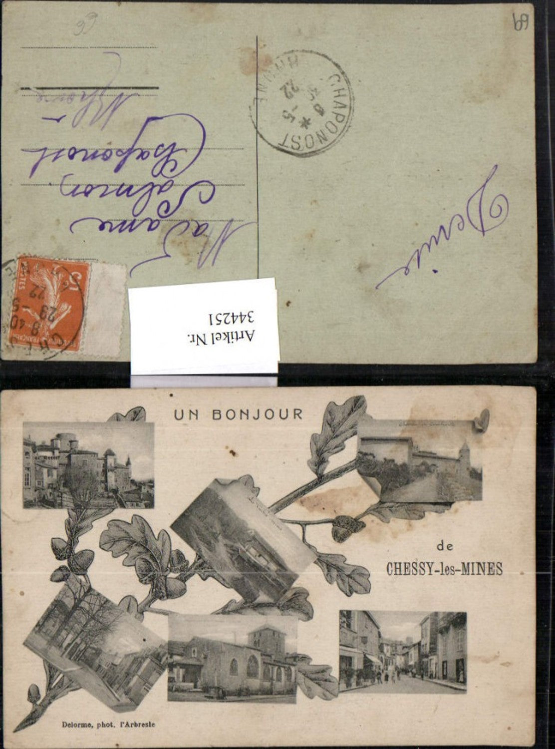 344251,Rhone-Alpes Rhone Chessy-les-Mines Kirche Schloss Mehrbildkarte