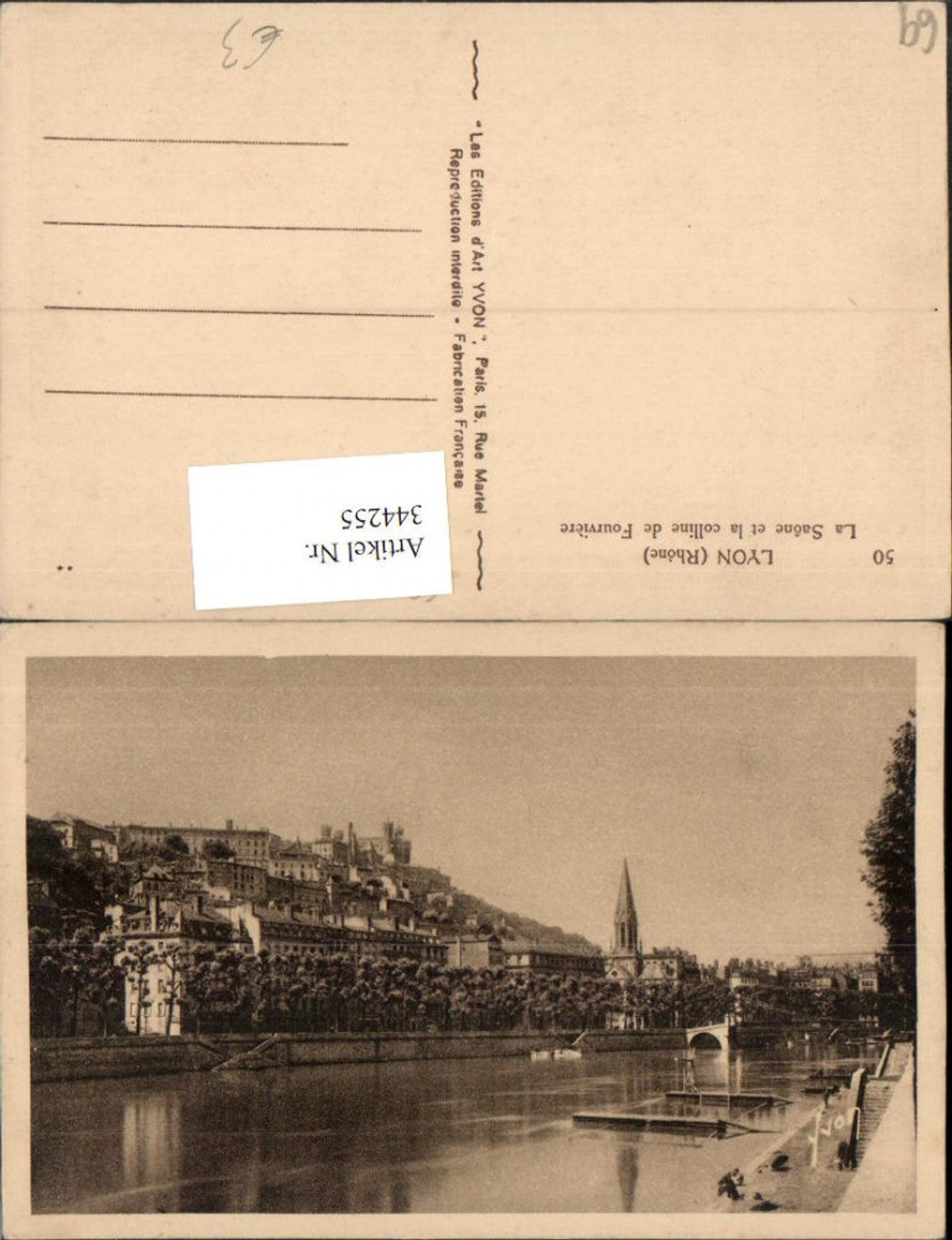 344255,Rhone-Alpes Rhone Lyon La Saone et la colline de Fourviere Teilansicht