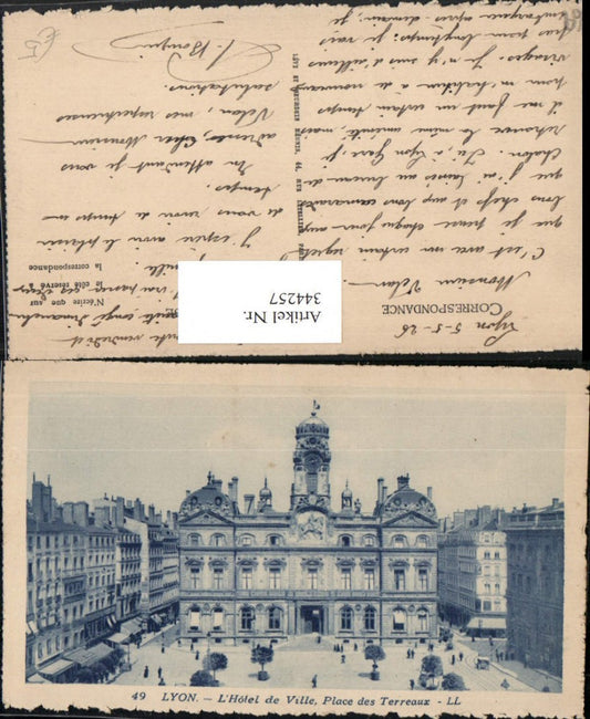 344257,Rhone-Alpes Rhone Lyon L'Hotel de Ville Rathaus