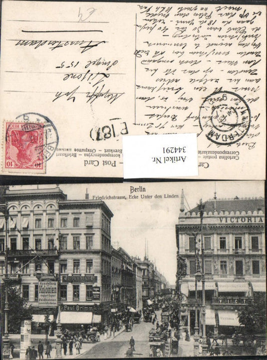 344291,Berlin Friedrichstraße Ecke Unter den Linden Straßenansicht