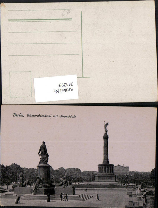 344299,Berlin Bismarck-Denkmal m. Siegessäule Säule