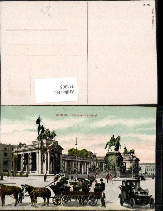 344305,Berlin National-Denkmal Kutsche Automobil