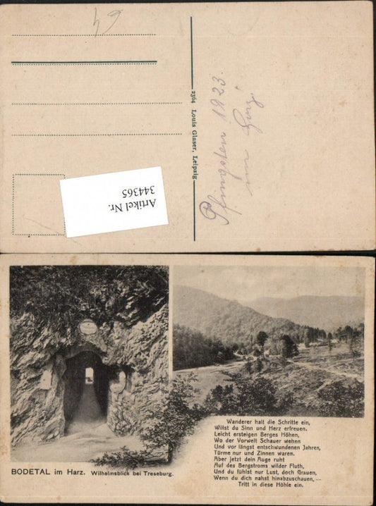 344365,Bodetal im Harz Wilhelmsblick b. Treseburg Landschaft Mehrbildkarte Reim