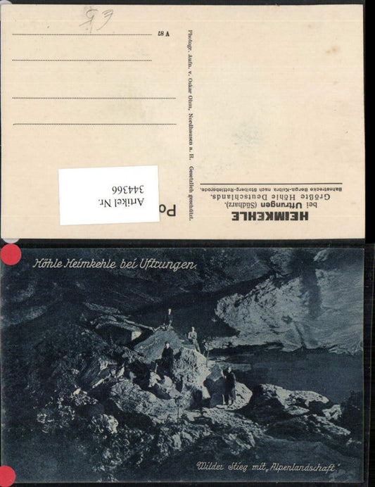 344366,Höhle Heimkehle b. Uftrungen Wilder Stieg m. Alpenlandschaft