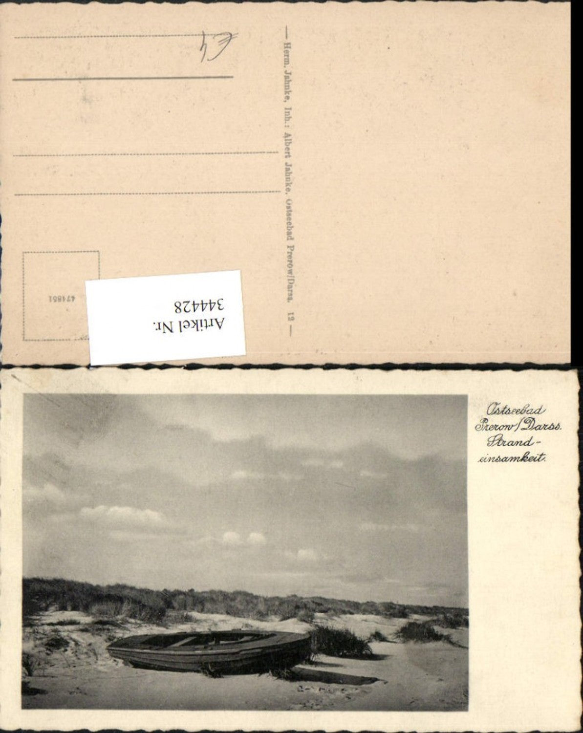 344428,Ostseebad Prerow Darß Strandeinsamkeit Strand Boot