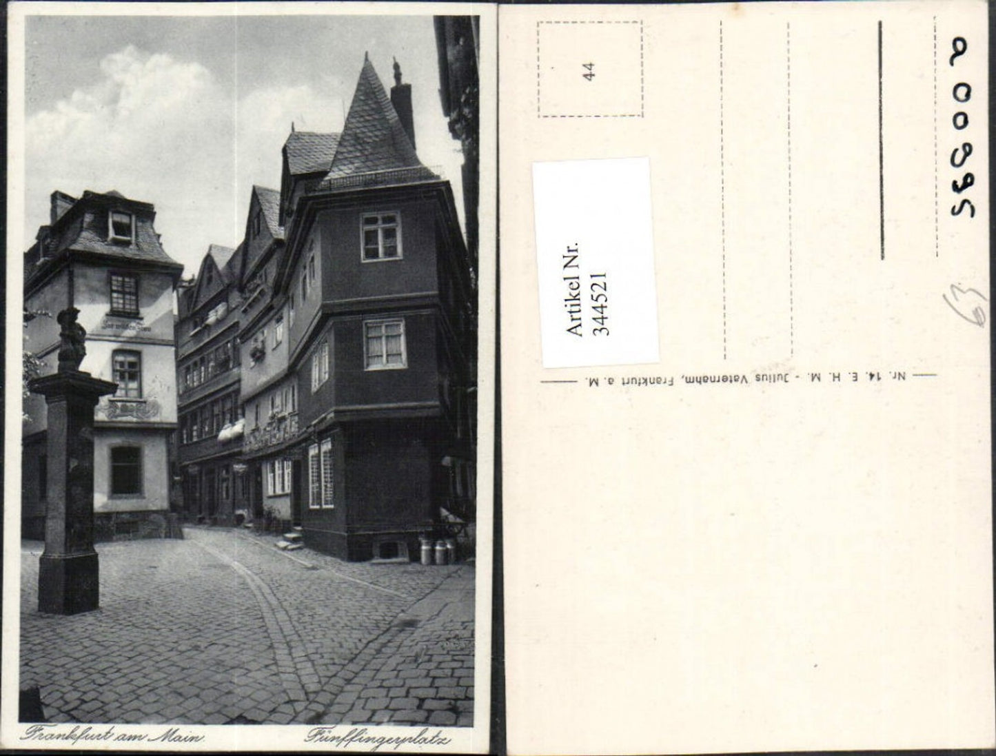 344521,Frankfurt am Main Fünffingerplatz Gasse Gasthaus zur wilden Frau