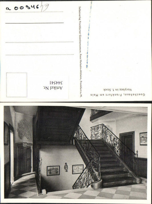 344541,Frankfurt am Main Goethehaus Vorplatz im 1. Stock Innenansicht Treppen
