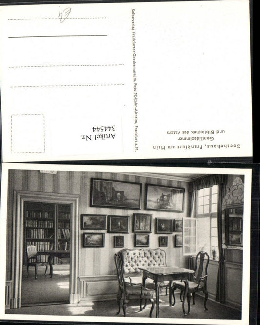 344544,Frankfurt am Main Goethehaus Gemäldezimmer u. Bibliothek des Vaters Innenansicht
