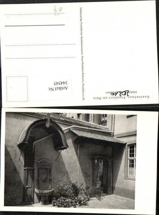 344545,Frankfurt am Main Goethehaus Höfchen m. Brunnen