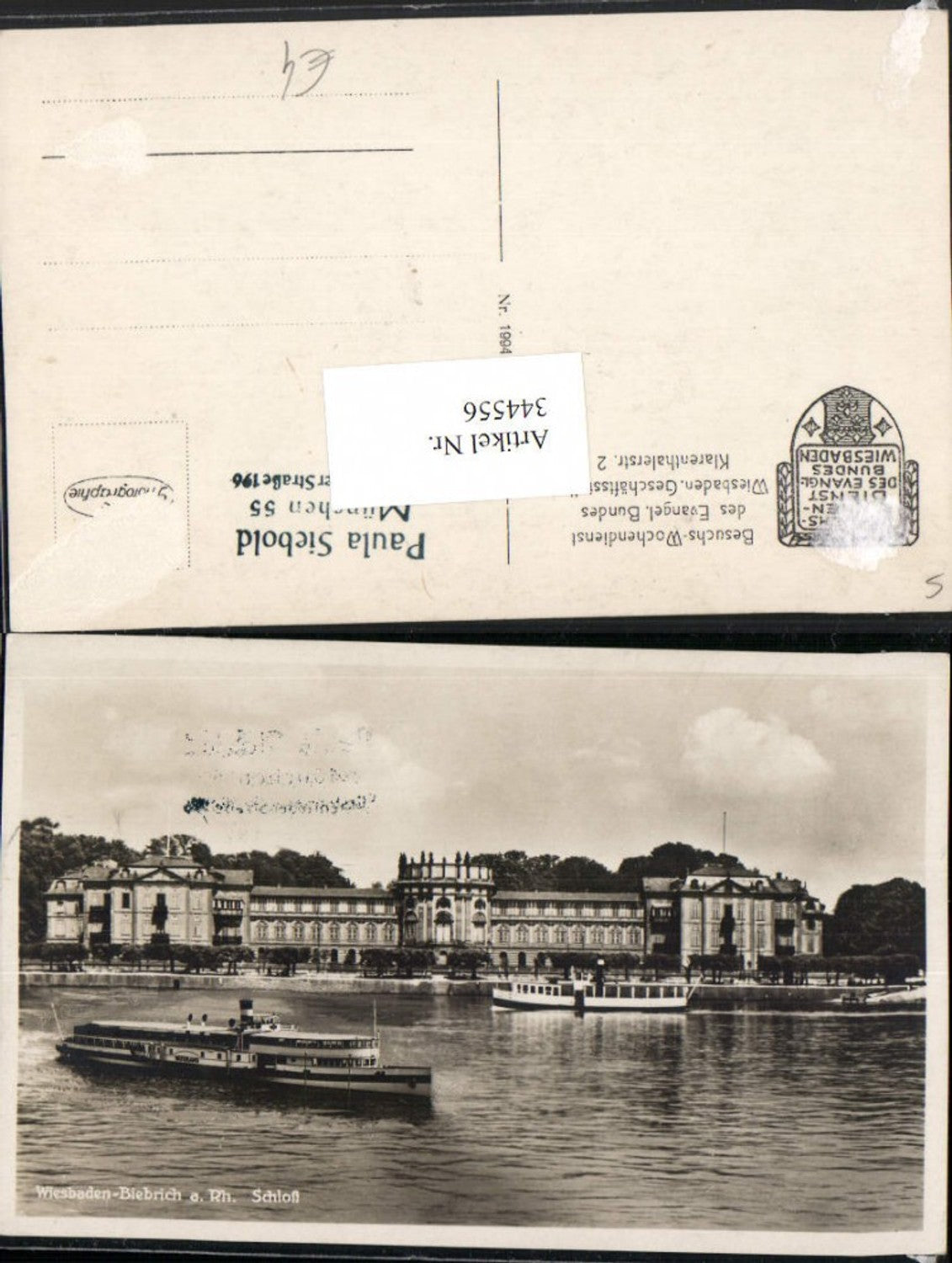 344556,Wiesbaden Biebrich am Rhein Schloss Dampfer Boot