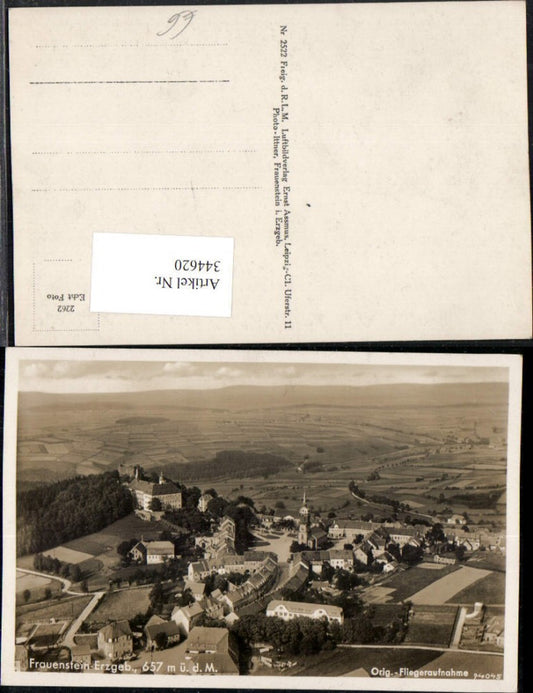 344620,Frauenstein im Erzgebirge Totale Fliegeraufnahme 94045