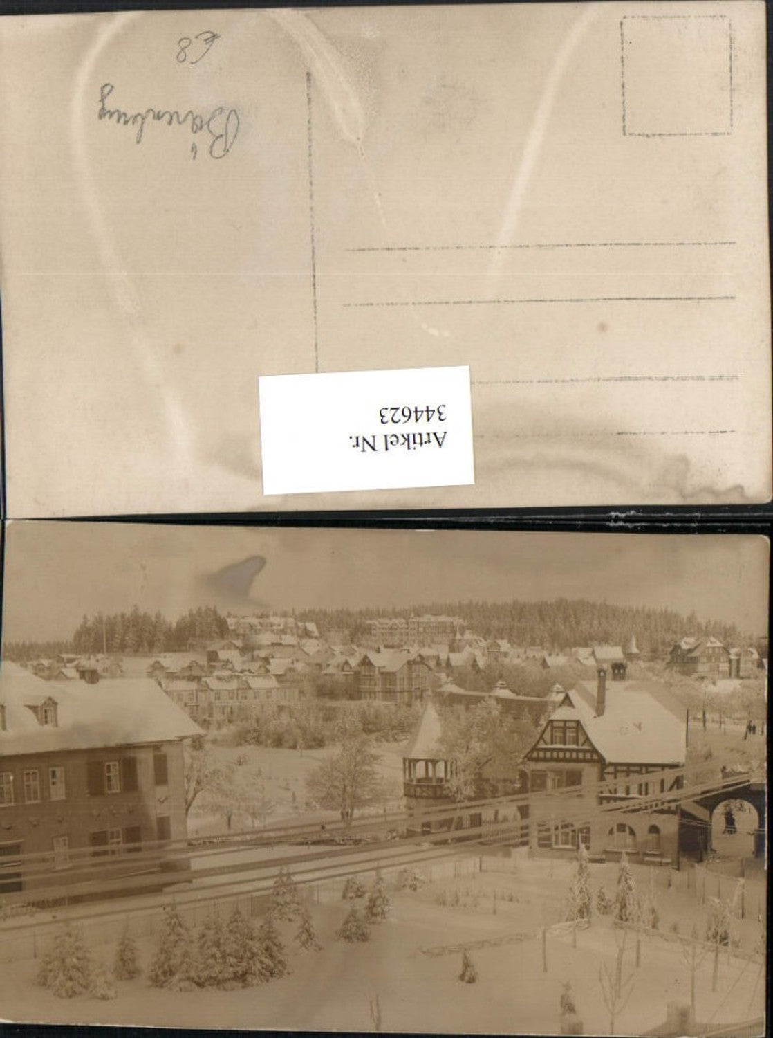 344623,Foto AK Bärenburg b. Altenberg Teilansicht Winterbild