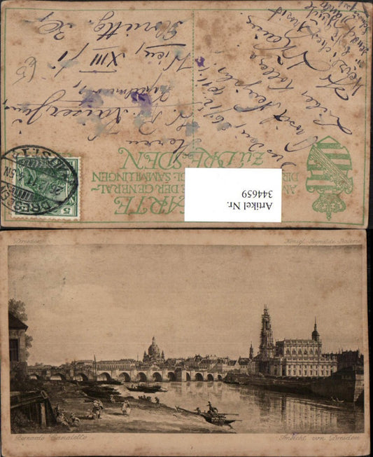 344659,Künstler AK Bernardo Canaletto Dresden Ansicht Brücke