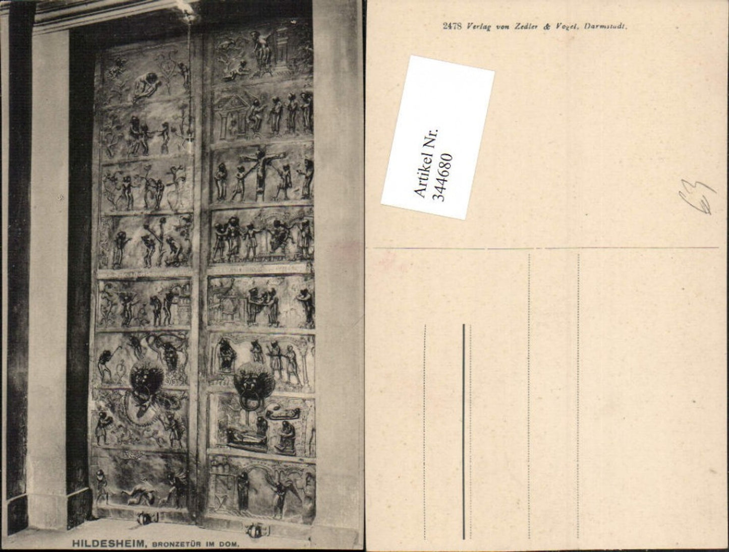 344680,Hildesheim Bronzetür im Dom Kirchenportal