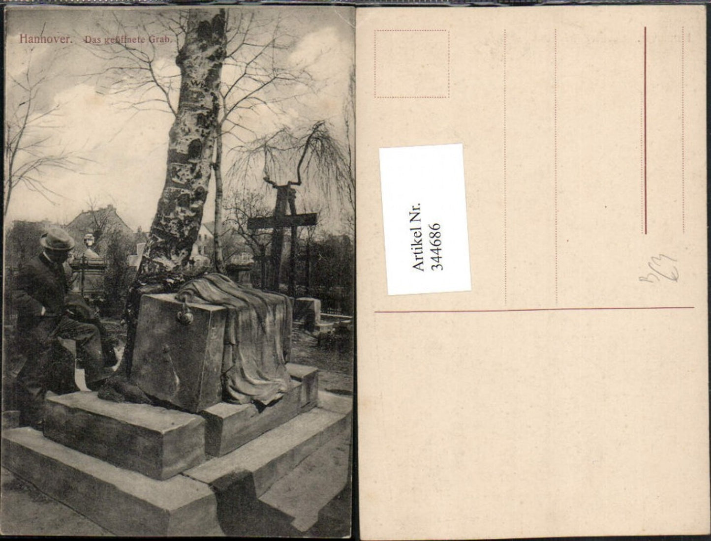 344686,Hannover Das geöffnete Grab Grabmal