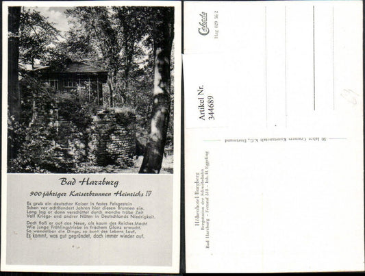 344689,Bad Harzburg 900-jähriger Kaiserbrunnen Heinrichs IV Text Reim