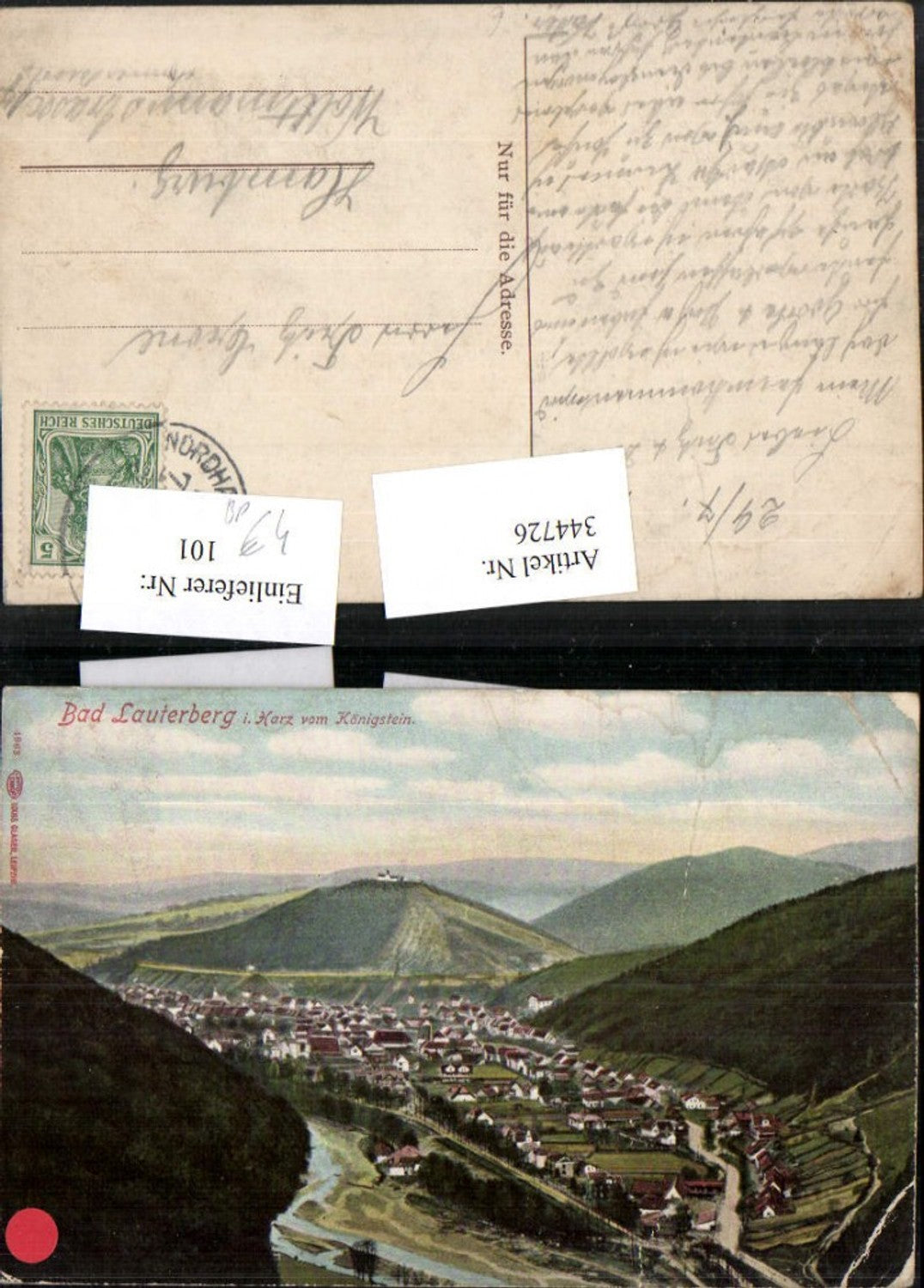 344726,Bad Lauterberg im Harz Totale vom Königstein Bahnpost Zug 283 Nordhausen – Paderborn
