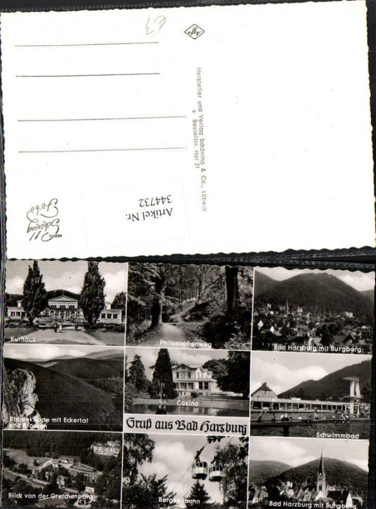 344732,Bad Harzburg Totale Casino Kurhaus Schwimmbad Seilbahn Mehrbildkarte