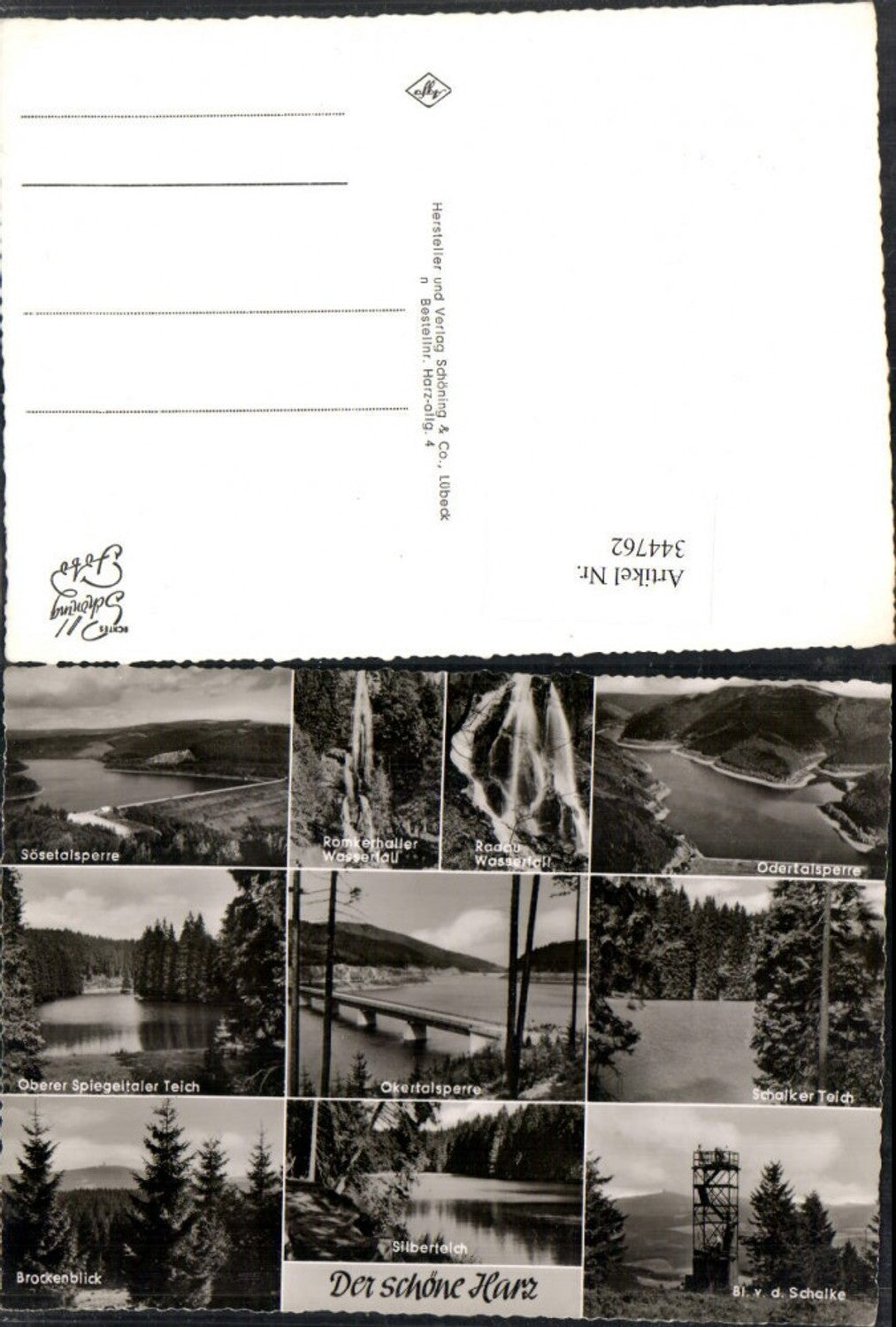 344762,Okertalsperre Schalker-Teich Aussichtsturm Wasserfall Mehrbildkarte