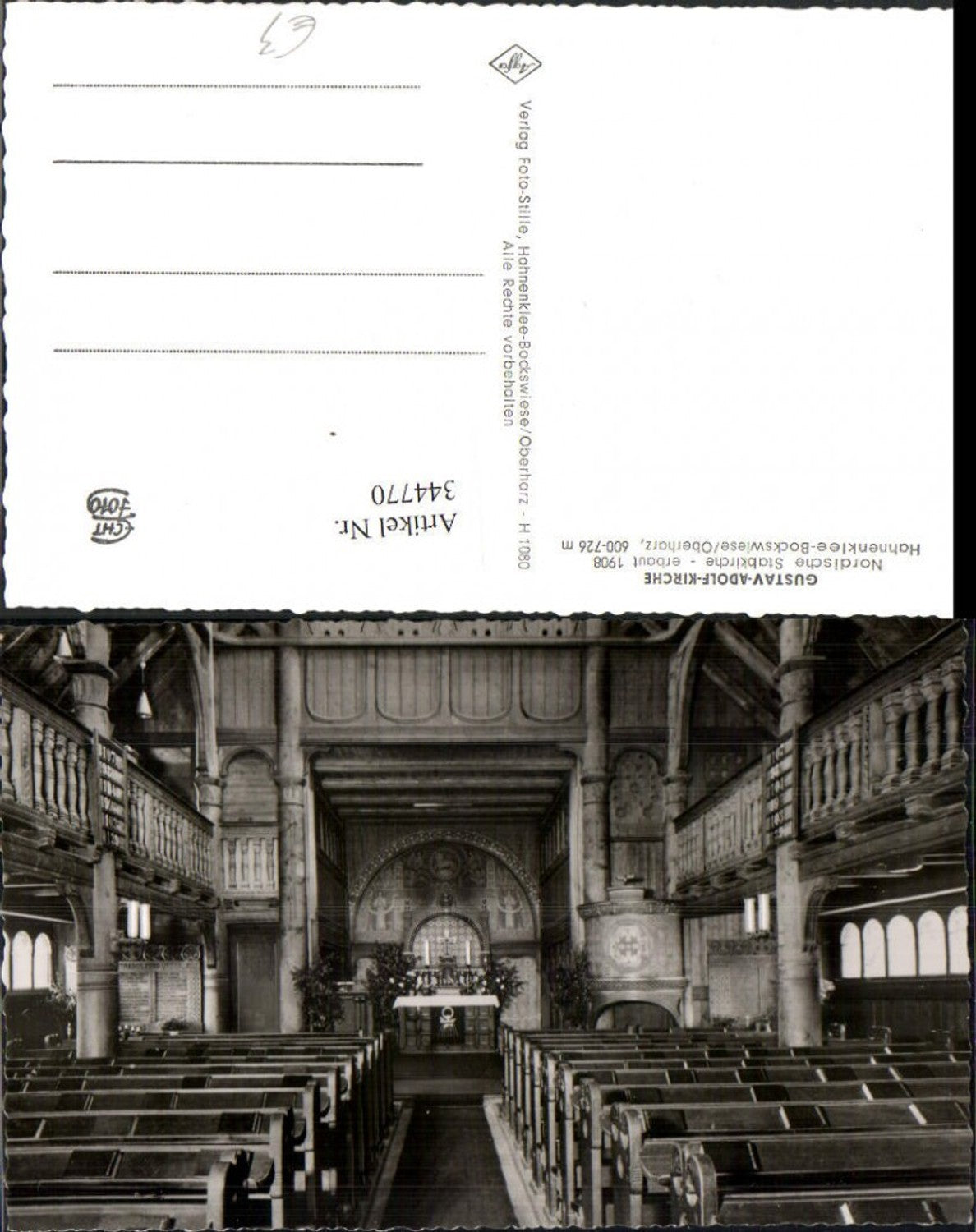 344770,Hahnenklee-Bockwiese im Oberharz Gustav-Adolf-Kirche Innenansicht