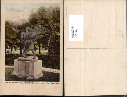 344792,Bad Kreuznach Durstgruppe auf der Roseninsel Statue