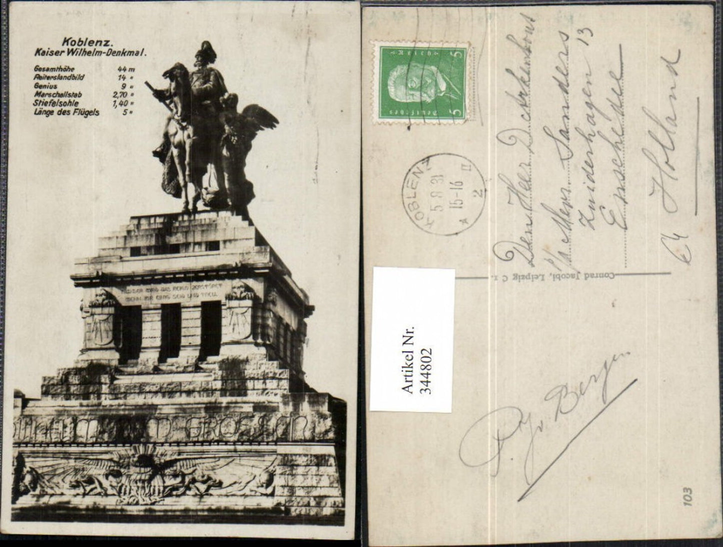344802,Koblenz Kaiser Wilhelm-Denkmal am Deutschen Eck