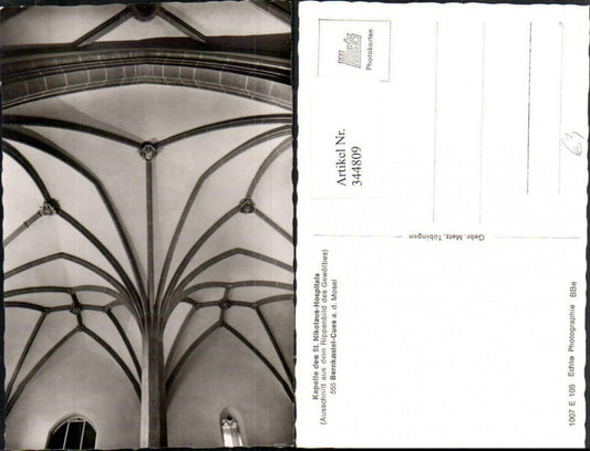 344809,Bernkastel-Kues an d. Mosel Kapelle St. Nikolaus-Hospitals Rippenbild Gewölbe
